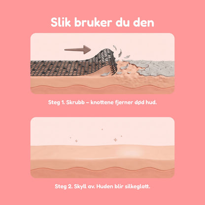 Silkeglatt Eksfoliering Håndkle